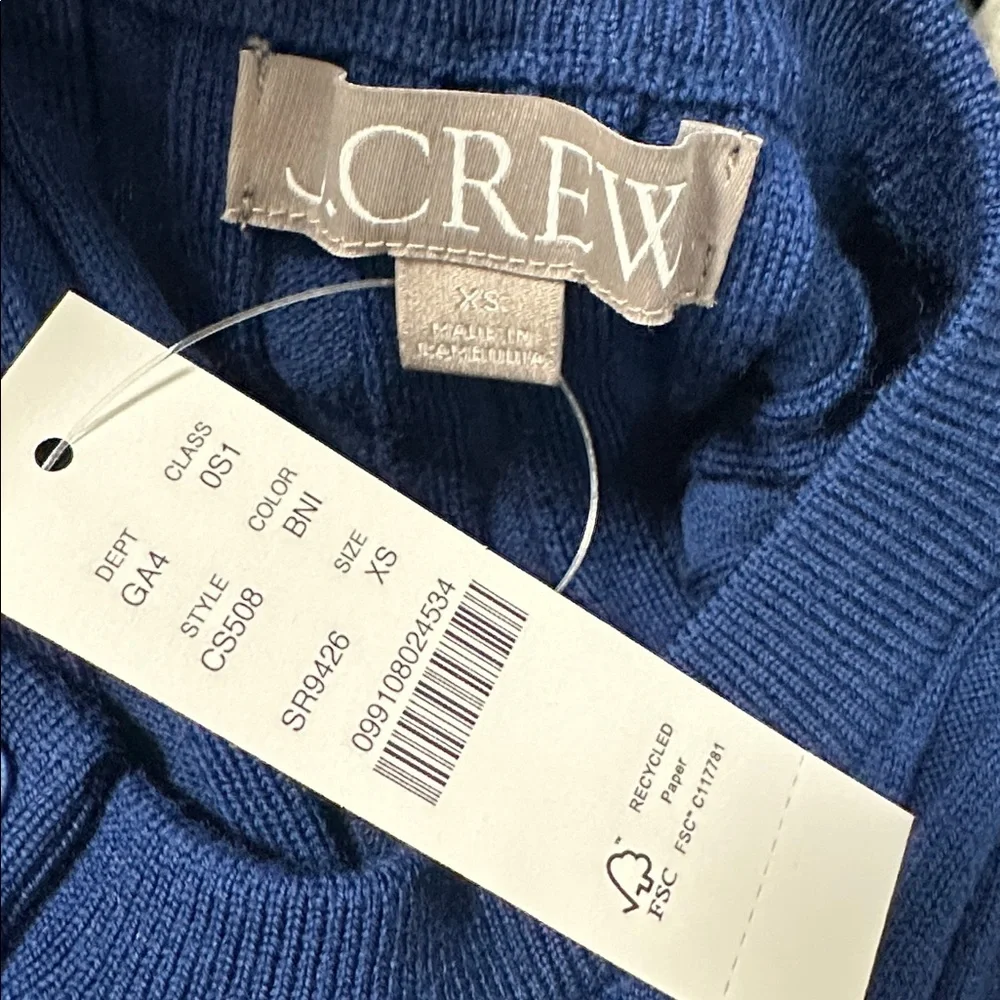 💕 NWT J. Crew Wide Ribbed Button Up Sweater Dress in Marino Wool Blend